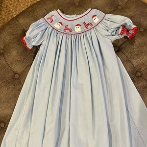 Smocked Santa Holiday Dress 3T